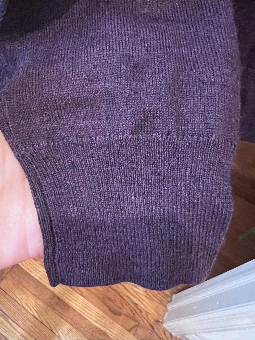 J.Crew Men's Crewneck Sweater - Deep Plum L, wool blend